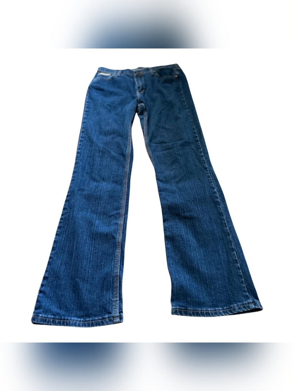 Women's Dark Blue Flared Jeans - Stretch Wide Leg